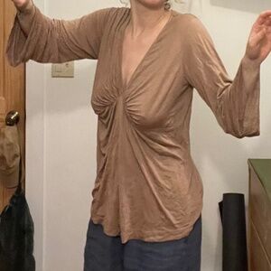 Flowy champagne pink long shirt